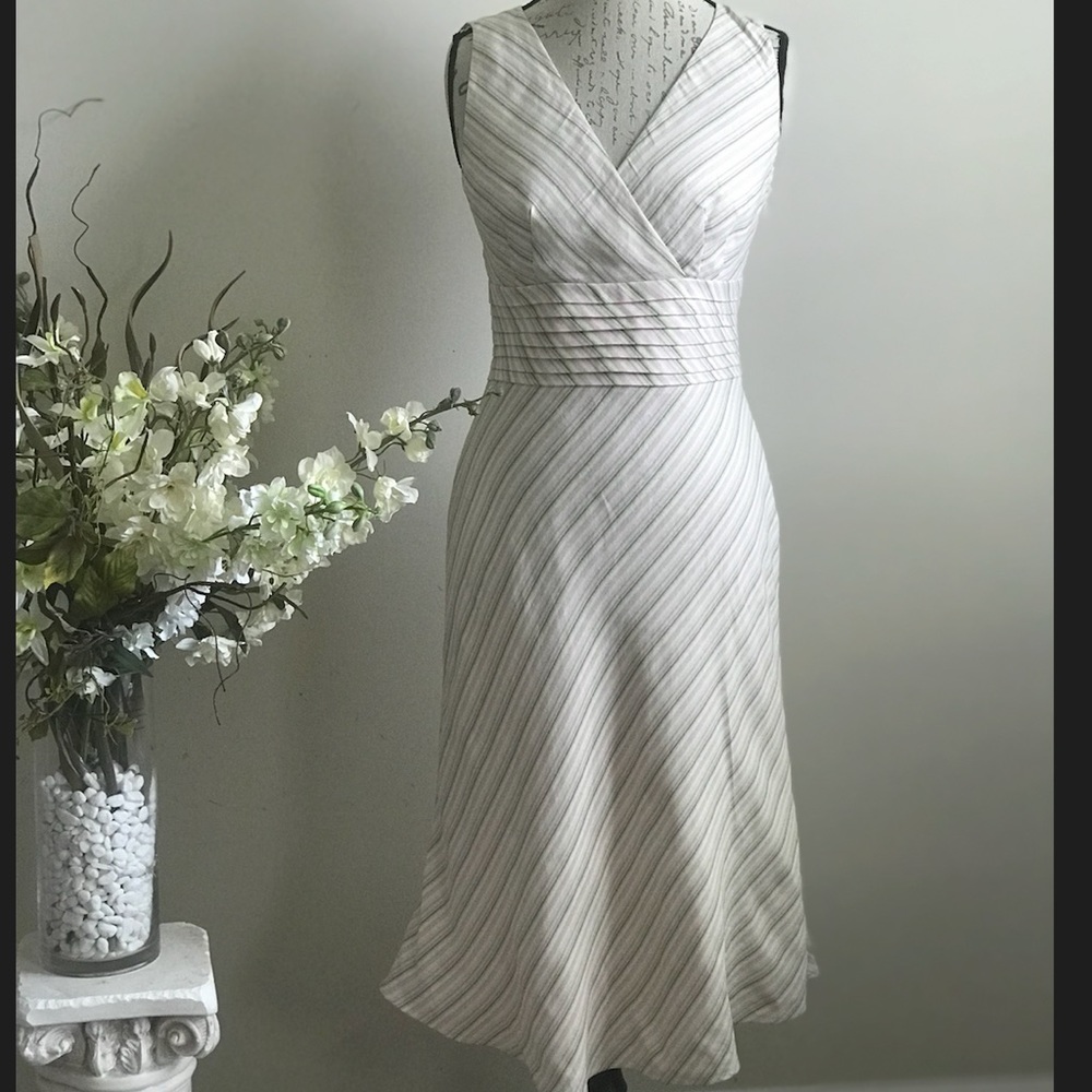 Ann Taylor Striped Sleeveless  Dress